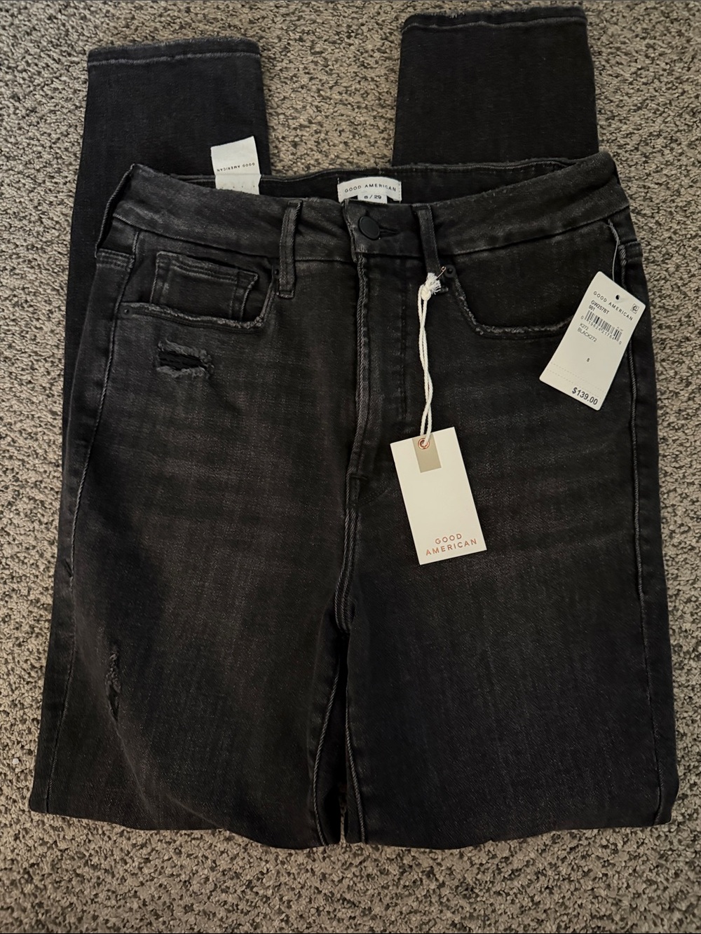 NWT Good American Women's Black Denim Jeans